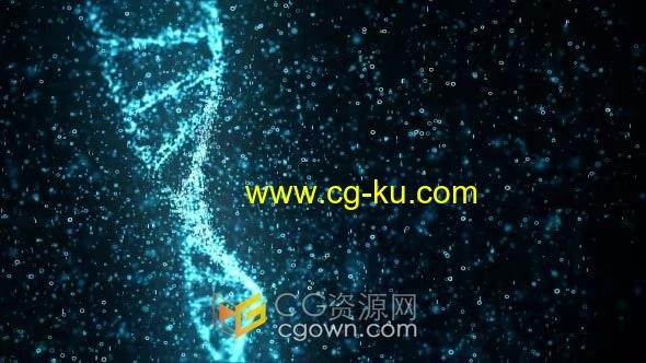 旋转的双螺旋数字DNA分子链微生物学健康遗传医疗保健人类基因视频素材的图片1