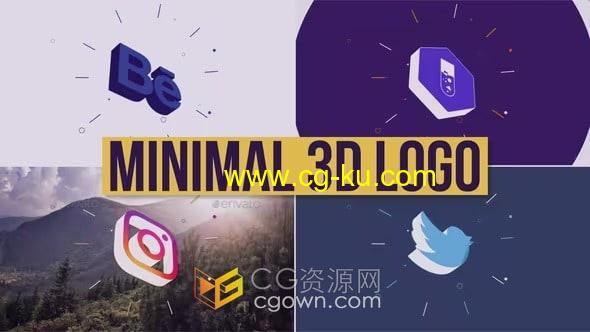 3D Logo动画视频片头4K分辨率-AE模板下载的图片1