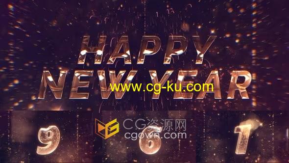 AE倒计时模板新年除夕倒数10数视频片头祝大家2020年元旦快乐的图片1