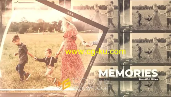 AE模板-刮擦动画滑动展示精美婚礼假期旅行家庭照片相册的图片1