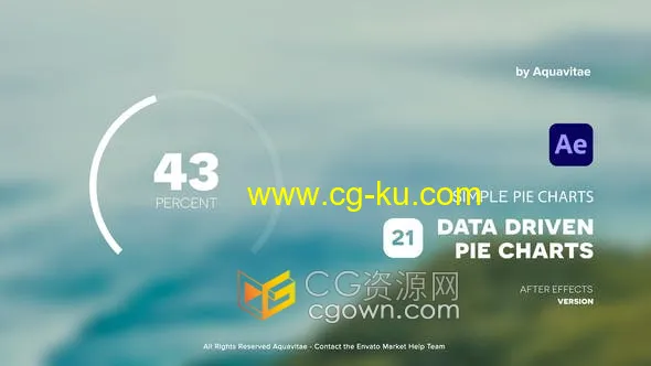 21个数据驱动简单实用的饼图AE模板信息图表数据分析动画元素的图片1