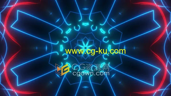 4K抽象霓虹灯万花筒舞台背景VJ循环视频素材的图片1