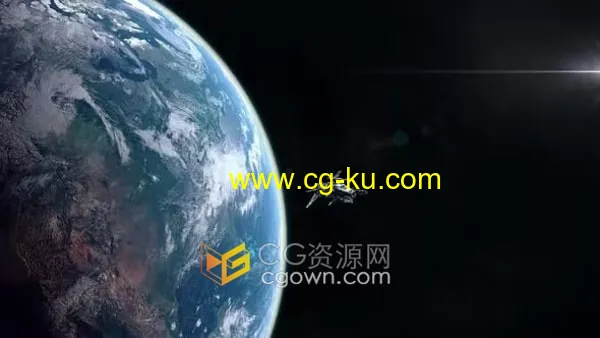 未来派宇宙飞船离开地球轨道4K分辨率科技视频素材的图片1