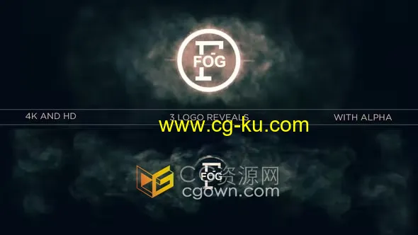 3个独特的烟雾/雾粒子标志显示动画AE片头模板的图片1