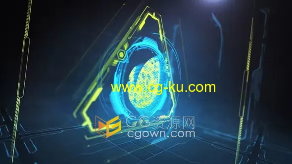 3D数码科技快速Hud Logo动画AE技术标志模板的图片1