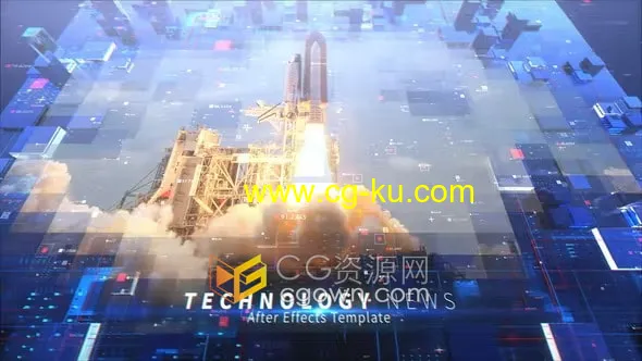 3d立方体技术矩阵空间展示高科技军事新闻数字网络企业宣传片头-AE模板的图片1