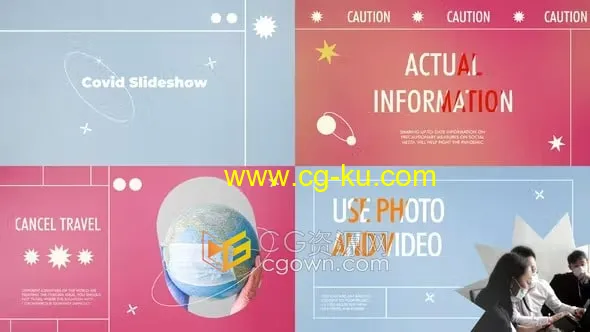 FCPX插件冠状病毒主题模板制作积极防护保护自己戴口罩勤洗手介绍视频的图片1