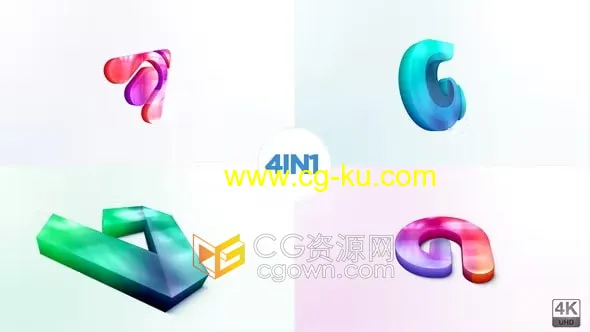 3d旋转光泽感简约通用型标志LOGO动画AE片头模板的图片1
