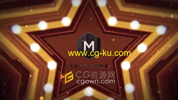 3D星星叠加动画五角星标志视频电影预告片LOGO片头AE模板的图片1