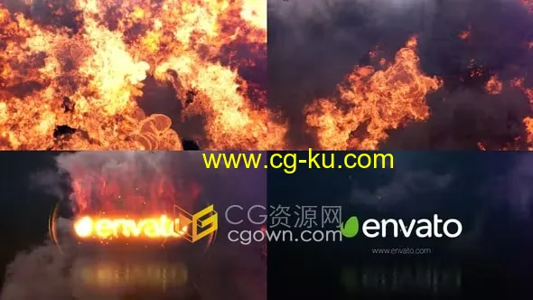 AE模板-浓烟烈火爆炸燃烧火焰标志LOGO片头的图片1