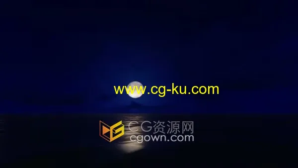 4K分辨率满月海洋场景动画夜景视频素材下载的图片1