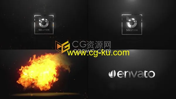 AE LOGO模板熊熊烈火燃烧的火焰标志动画的图片1