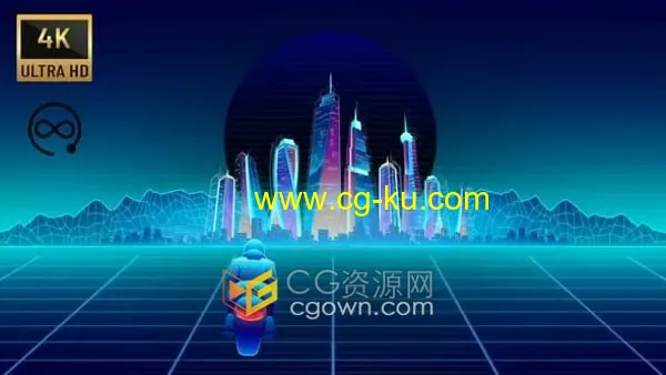 4K分辨率复古城市摩托车驾驶VJ视频素材下载的图片1