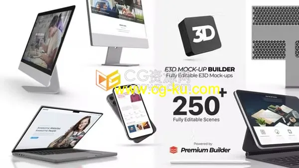 3D模型生成器逼智能手机电脑显示器逼真电子设备等250+场景AE模板的图片1