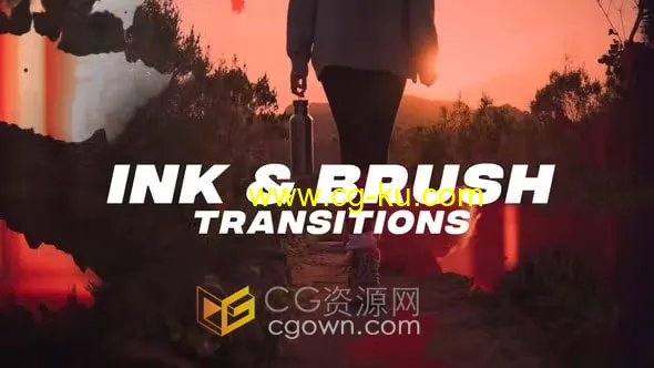 40种墨水和画笔过渡水墨晕染创意笔刷10同不同分辨率-PR转场模板的图片1