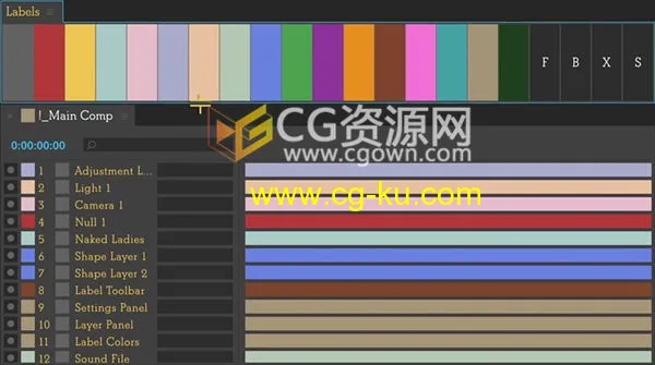 Labels v3.3.2 AE脚本批量管理图层标签颜色工具的图片1