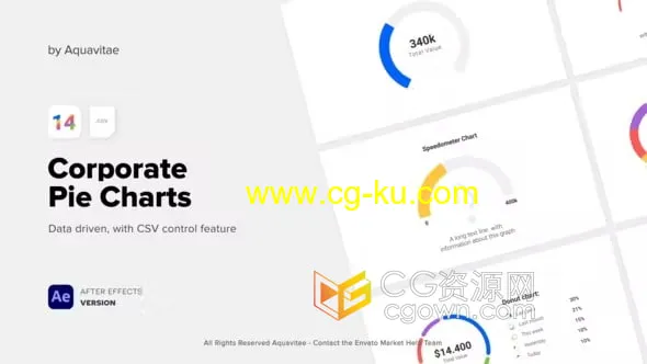 14个CSV数据驱动的企业饼图AE模板的图片1