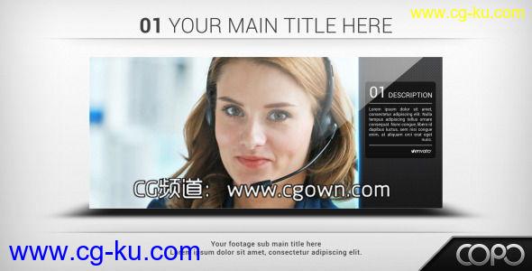 炫耀企业包装视频Videohive Clean Slideshow AE模板的图片1