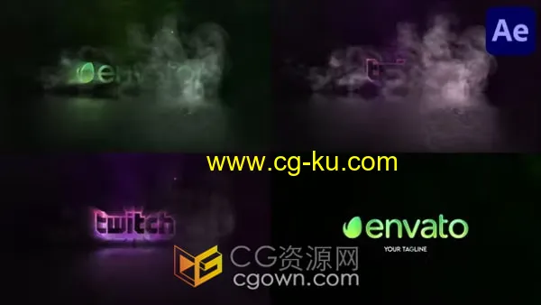 烟雾特效闪耀LOGO动画片头视频制作AE模板的图片1