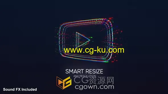 4K分辨率赛博朋克损坏数字失真LOGO动画制作AE模板的图片1