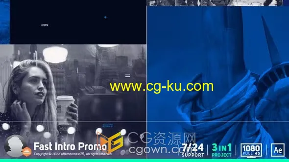 3种不同版本充满活力节奏明快宣传视频片头AE模板的图片1
