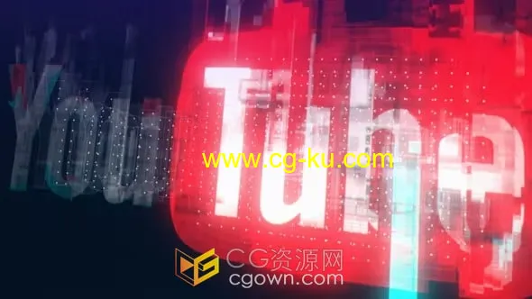 4K分辨率数字失真能量故障LOGO视频片头AE模板的图片1