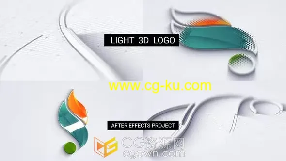 3d绘图轮廓生长挤压现代明亮LOGO片头视频AE模板的图片1