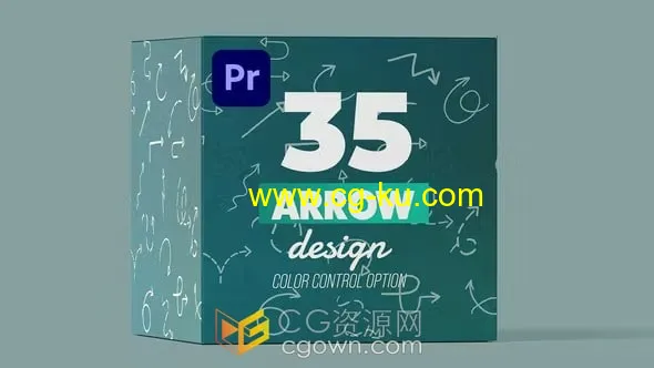 35种不同线条箭头动画元素视频PR模板的图片1