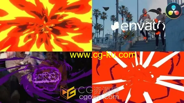 2D FX卡通特效LOGO动画视频片头Resolve达芬奇模板的图片1