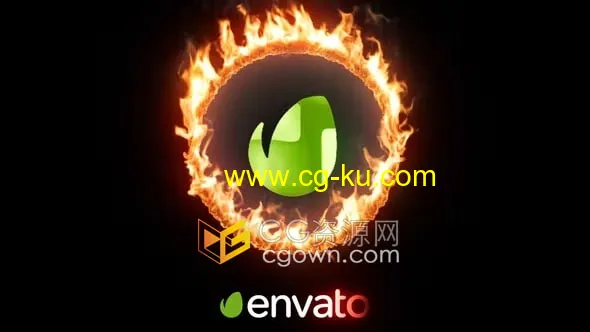 动态动画火焰环绕火环标志介绍AE片头模板的图片1