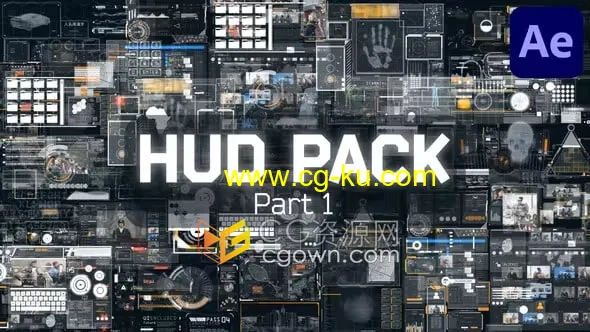 56种3D全息技术界面HUD高科技元素带音效下载-AE模板的图片1