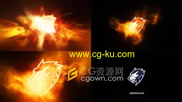 分形火球能量火焰标志动画Fire Logo Reveal-AE模板的图片1