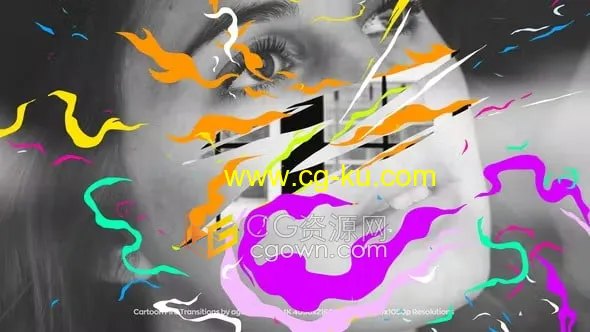 20种彩色卡通火焰过渡Cartoon Fire Transitions-AE转场模板的图片1