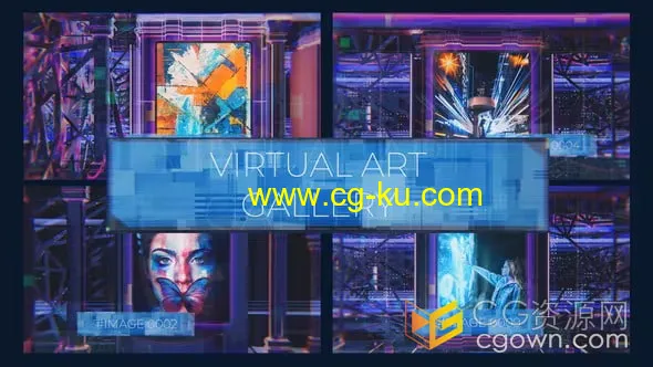 3D虚拟相册展示数字艺术收藏品科技公司全息图信息服务演示-AE模板的图片1
