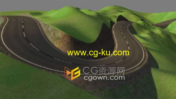 3ds Max插件SplineLand v1.053样条曲线铺设道路生成地形的图片1
