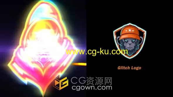 4K时尚快速故障效果媒体频道开场白标志介绍结尾动画-AE模板的图片1