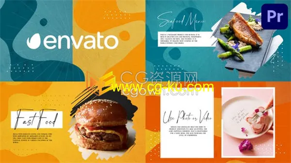漫画涂鸦动态笔刷效果餐厅美食广告宣传片PR模板的图片1