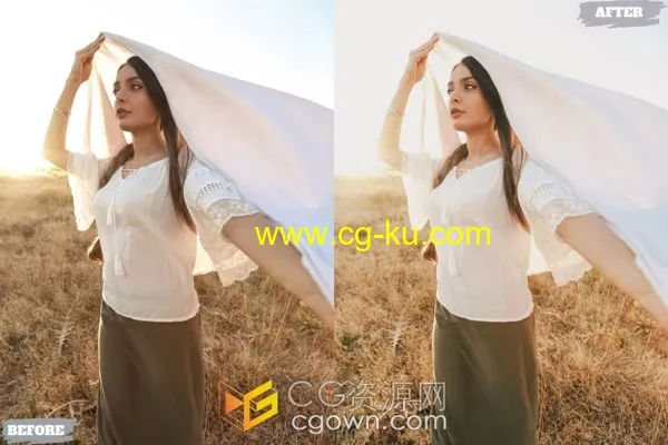7组照片人物皮肤美白调色LR预设Luxury Effect Lightroom Presets的图片1