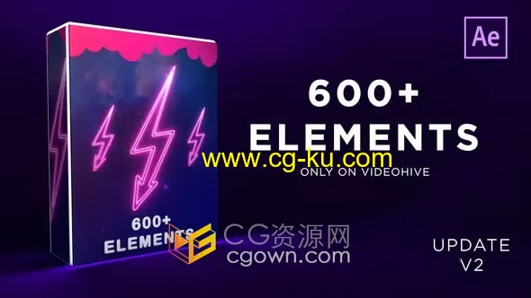 600多个动画元素卡通图形线条能量爆炸液体粒子形状过渡效果-AE模板的图片1