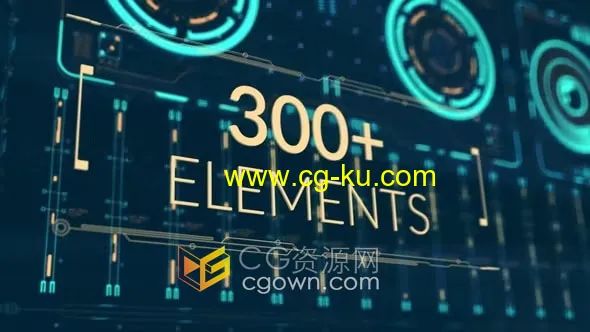 300+HUD技术元素科技UI显示信息图形动画AE模板的图片1