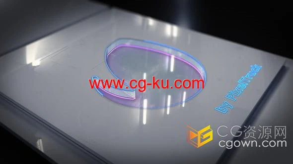 多彩霓虹玻璃镂空时尚企业标志动画AE模板的图片1