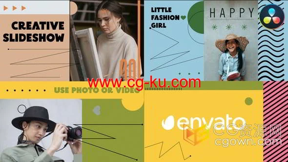 明亮色彩时尚图形潮流现代宣传片达芬奇模板的图片1