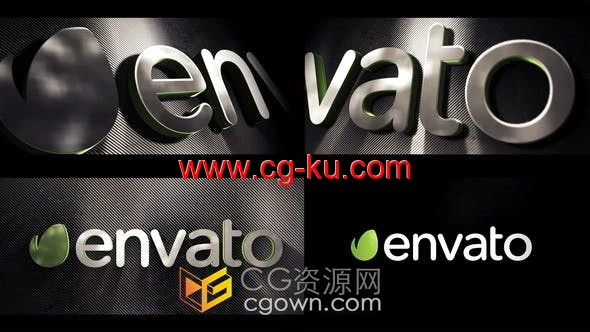 商务金属立体光泽时尚企业标志动画PR模板的图片1