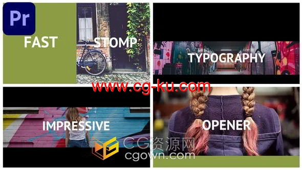快节奏打字快闪效果潮流炫酷开场视频PR模板的图片1