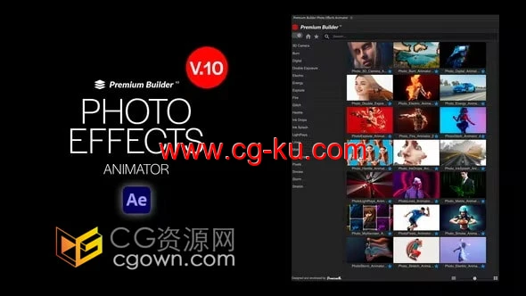 Photo Effects Animator V.10人物照片生成拖影特效海报动画AE脚本带教程的图片1
