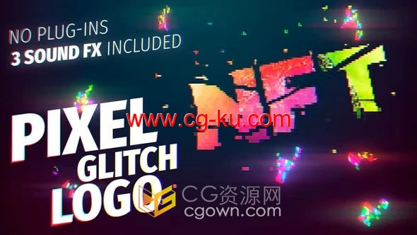 失真动态像素化故障标志LOGO动画AE模板免费下载的图片1