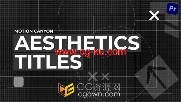 时尚几何线条数字现代美学潮流标题动画展示PR模板的图片1