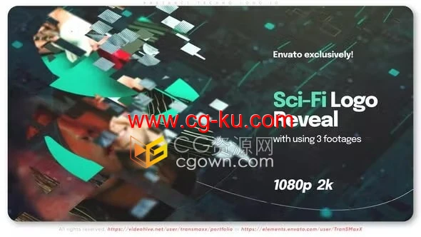 AE模板-简约工业草图科幻故障元素抽象技术标志适合公司开场白军事视频的图片1