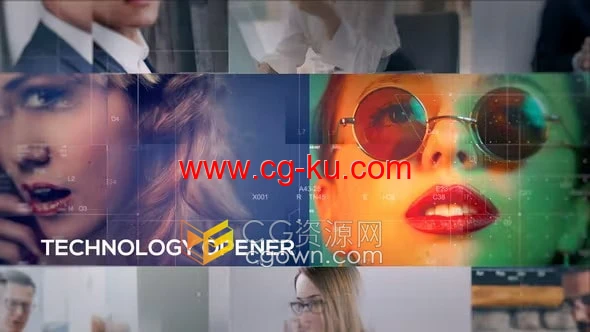 AE模板-复杂扭曲效果数字技术开场白高科技宣传视频的图片1
