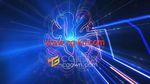 Hyper Tech Logo Reveal炫彩科技感芯片电路线技术标志-AE模板的图片1